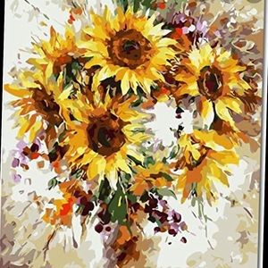Sunflower paint by number kit